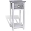 Image de vidaXL Table de chevet avec 1 tiroir Gris et blanc