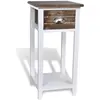 Image de vidaXL Table de chevet avec 1 tiroir Marron et blanc