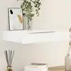 Image de vidaXL Étagère murale avec 1 tiroir MDF Blanc Rangement de livres/DVD