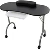 Image de vidaXL Table de manucure Pliante Noir avec roulettes et tiroir Mobilier manucure