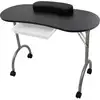 Image de vidaXL Table à manucure pliable avec roulettes Noir