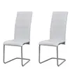 Image de vidaXL Chaises à manger cantilever lot de 2 blanc similicuir