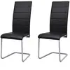 Image de vidaXL Chaises à manger cantilever lot de 2 noir similicuir
