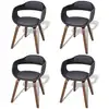 Image de vidaXL Chaises à manger lot de 4 noir bois courbé et similicuir