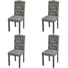 Image de vidaXL Chaises à manger lot de 4 gris tissu