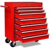 Image de vidaXL Chariot à Outils d'Atelier Rouge 7 Tiroirs Coffret Caisse à roulettes