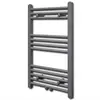 Image de vidaXL Sèche-serviettes eau chaude à rails droits gris 500x764 mm