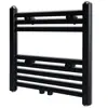 Image de vidaXL Sèche-serviettes eau chaude à rails droits noir 480 x 480 mm