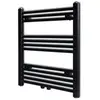 Image de vidaXL Sèche-serviettes eau chaude à rails droits noir 600x764 mm