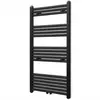 Image de vidaXL Sèche-serviettes eau chaude à rails droits noir 600x1160 mm