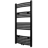 Image de vidaXL Sèche-Serviettes Eau Chaude à Rails incurvés Noir 500 x 1160 mm