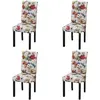 Image de vidaXL Chaises à manger lot de 4 multicolore tissu