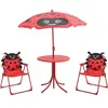 Image de vidaXL Jeu de bistro avec parasol pour enfants 3 pcs Rouge