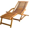 Image de vidaXL Chaise avec Repose-Pieds en Bois d'Acacia Chaise Longue de Jardin