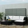 Image de vidaXL Salon de jardin 5 pcs avec coussins résine tressée noir