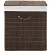 Image de vidaXL Panier à linge rectangulaire Bambou Marron foncé