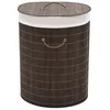 Image de vidaXL Corbeille à Linge Bambou Ovale Marron Foncé Panier à Linge Pliable