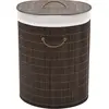 Image de vidaXL Panier à linge ovale Bambou Marron foncé