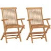 Image de Chaises pliables de jardin lot de 2 Bois de teck solide