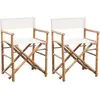 Image de vidaXL Chaise pliable lot de 2 Bambou et toile