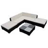 Image de vidaXL Mobilier de Jardin 6 pcs avec Coussins Salon de Jardin Meuble d'Extérieur Mobilier de Terrasse Mobilier de Patio Résine Tressée Noir