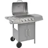 Image de vidaXL Barbecue à Gaz 4+1 Zone de Cuisson Argenté BBQ Barbecue de Jardin