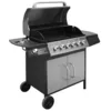 Image de vidaXL Barbecue à gaz 6 + 1 zone de cuisson Noir et argenté