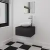 Image de vidaXL Meubles de salle de bains trois pièces Noir