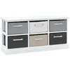 Image de vidaXL Banc de rangement 6 tiroirs Bois