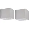 Image de vidaXL Applique murale d'extérieur forme de cube 2 pcs Lampe éclairage de jardin