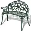 Image de vidaXL Banc de jardin 100 cm Aluminium coulé Vert