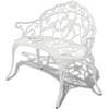 Image de vidaXL Banc de Jardin Aluminium coulé Blanc Meuble siège Parc terrasse Balcon