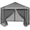 Image de vidaXL Chapiteau hexagonal avec 6 parois latérales Gris 3,6x3,1 m