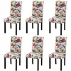 Image de vidaXL Chaises à manger lot de 6 multicolore tissu