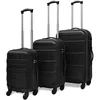 Image de vidaXL 3X Valise Rigide Valise de Voyage Trolley Roulette Sac de Voyage Bagage Ensemble de Valises Rangement Vacance Noir 45,5/55/66 cm