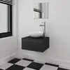 Image de vidaXL Meuble de salle de bain 4 pcs avec lavabo et robinet Noir