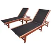 Image de vidaXL Chaises Longues Lot de 2 et Table Bois d Acacia et textilène