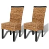Image de vidaXL Lot de 2 chaises de Salle à Manger   Fait à la Main en Bois de manguier Massif   Chaises d'appoint tissées de Style Manille   Assise Confortable pour Salle à Manger, Cuisine, Bureau