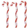 Image de Lumineo Lot de 3 sucres d'orge à LED électrique pour extérieur en acrylique hauteur 61cm rouge,blanc