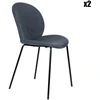 Image de Zuiver - 2 Chaises Bonnet velours bleues - 53x45x84 cm OS