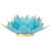 Image de Bougeoir Lotus Chakra 5 Bleu Goldlining