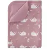 Image de Fresk Couverture pour bébé Motif Baleine Rose 100% Coton Bio (GOTS) 80 x 100 cm