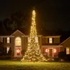 Image de Fairybell Sapin de Noël à LED pour l'extérieur - 6 mètres - 900 LEDs - Sapin de Noël dans Un mât de Drapeau - Blanc Chaud - mât Non Compris