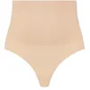 Image de Bye Bra Thong Taille Haute Culotte Sculptante, String Sculptant sans Couture, sous-vêtement modelant Confortable, Beige et Noir, Tailles S-XXL