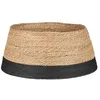 Image de HOUSE OF SEASONS Jupe de Sapin Noël, Couvre Pied Sapin Noël, Tapis de Neige Noel, Cache Pied Sapin - H26 x Ø58 cm - Jonc de mer - Noir
