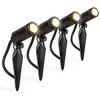 Image de Qazqa garly - LED Spot sur piquet - 4 pièces - Ø 24 mm - Noir - Moderne - éclairage extérieur