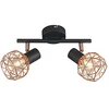 Image de Qazqa mesh - Spot plafond, plafonnier - 2 lumière - L 250 mm - Cuivre - Design, Moderne - éclairage intérieur - Salon I Chambre I Cuisine I Salle à manger