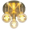 Image de Qazqa facil - Plafonnier - 3 lumière - Ø 250 mm - Doré - Design, Moderne - éclairage intérieur - Salon I Chambre I Cuisine I Salle à manger