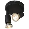 Image de Qazqa jeany - Spot mural et plafond - 2 lumière - H 110 mm - Noir - Moderne - éclairage intérieur - Salon I Chambre I Cuisine I Salle à manger