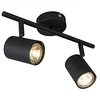 Image de Qazqa jeana - Spot plafond, plafonnier - 2 lumière - L 330 mm - Noir - Moderne - éclairage intérieur - Salon I Chambre I Cuisine I Salle à manger